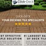 teak woodgrain composite click-deck decking tiles
